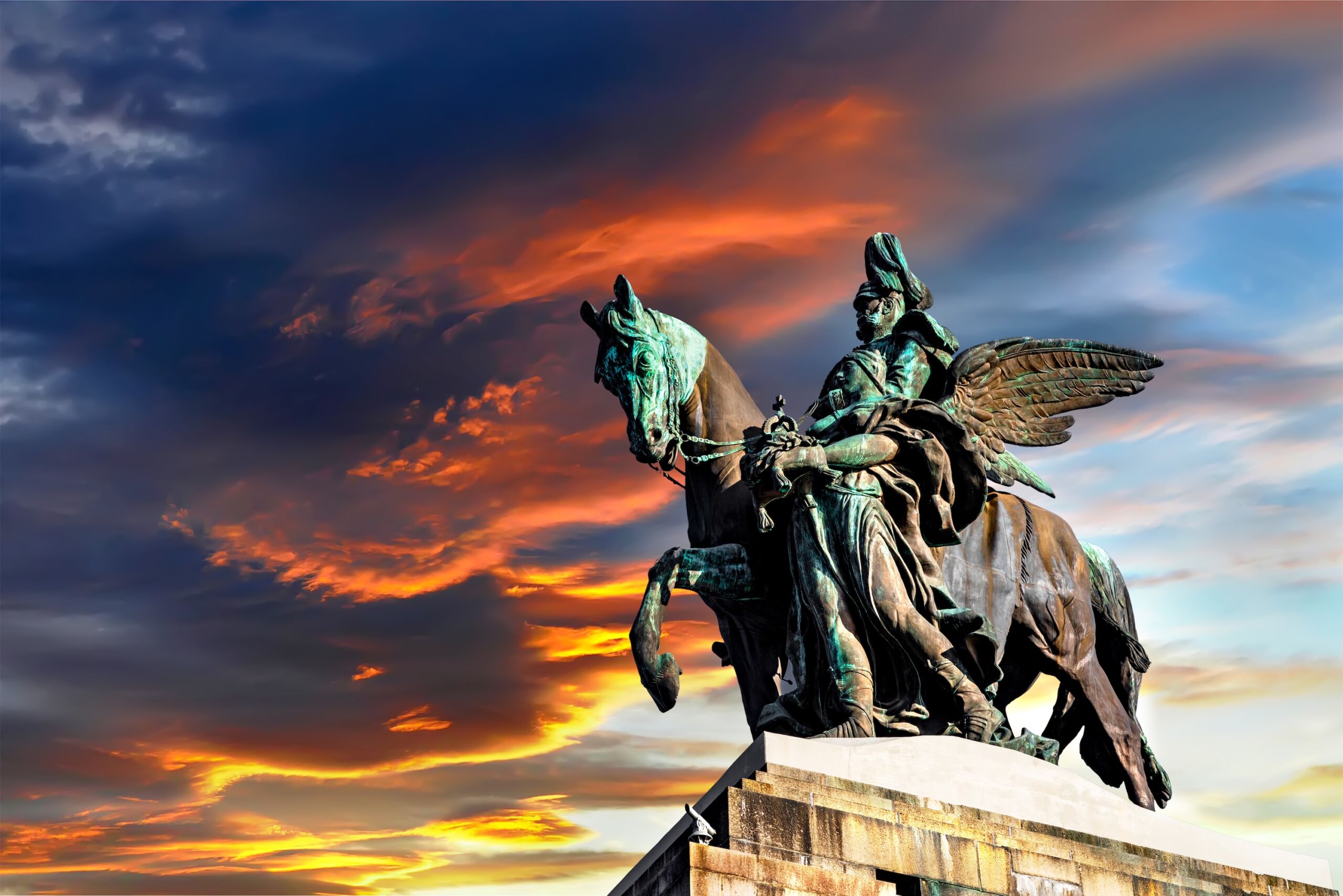 Close up Kaiser Wilhelm Monument at the German Corner (Deutschen Eck), Germany